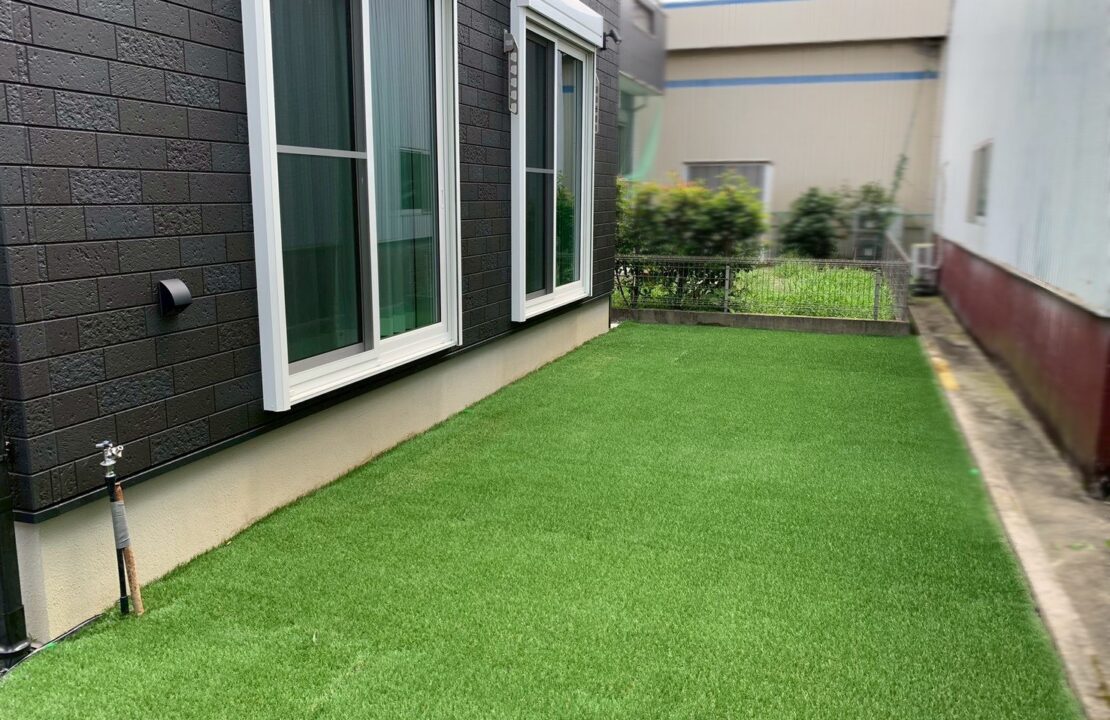 一宮市の人工芝下地まで施工したお庭