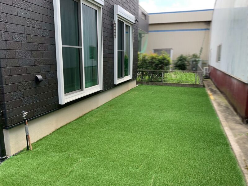 一宮市の人工芝下地まで施工したお庭