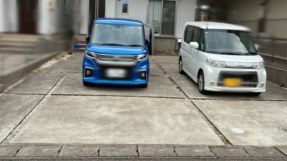 スリット部分リフォーム前の駐車場の様子