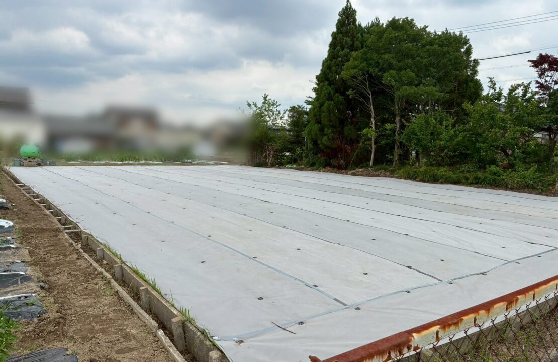 雑草・小屋・樹木を撤去し、整地・防草シート施工した農地リフォーム