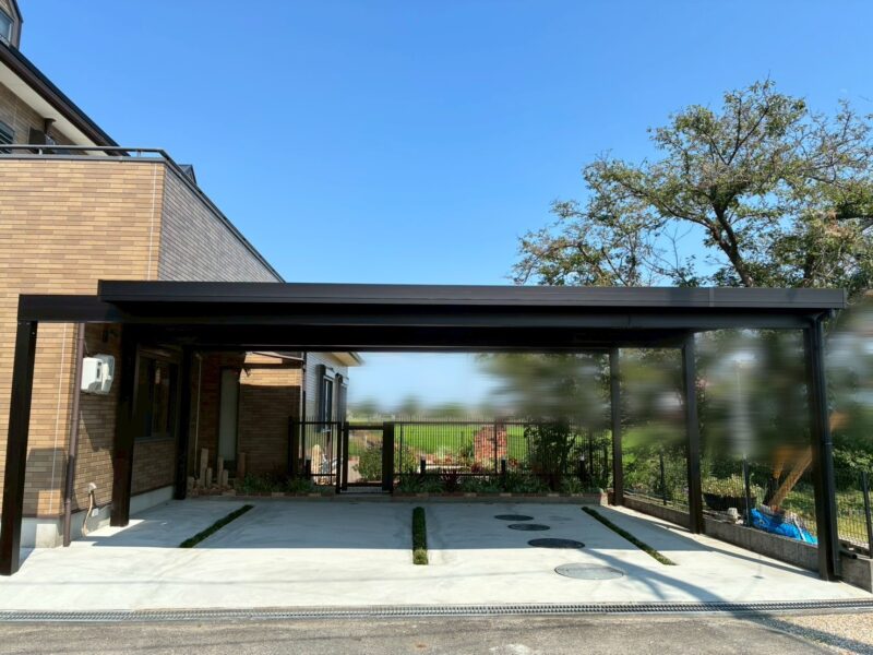 折板カーポートを設置した稲沢市の外構リフォーム