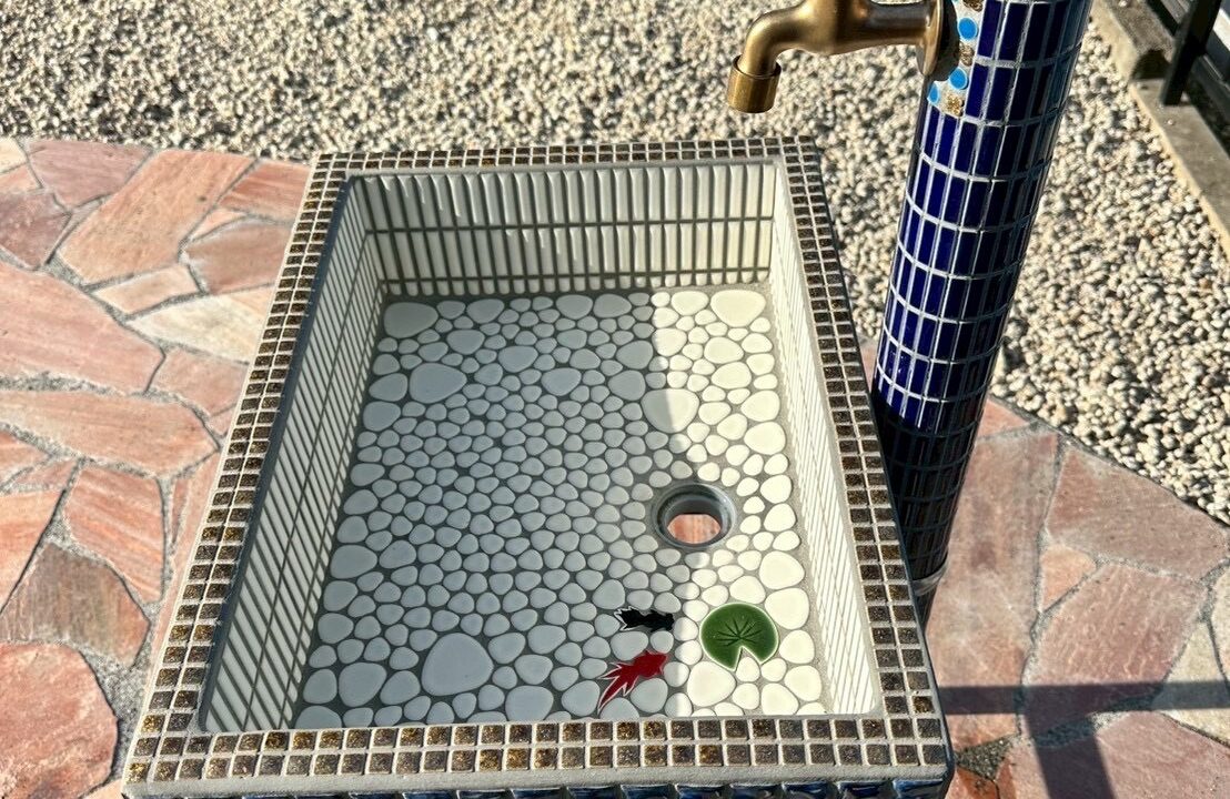 タイルの立水栓と排水パン
